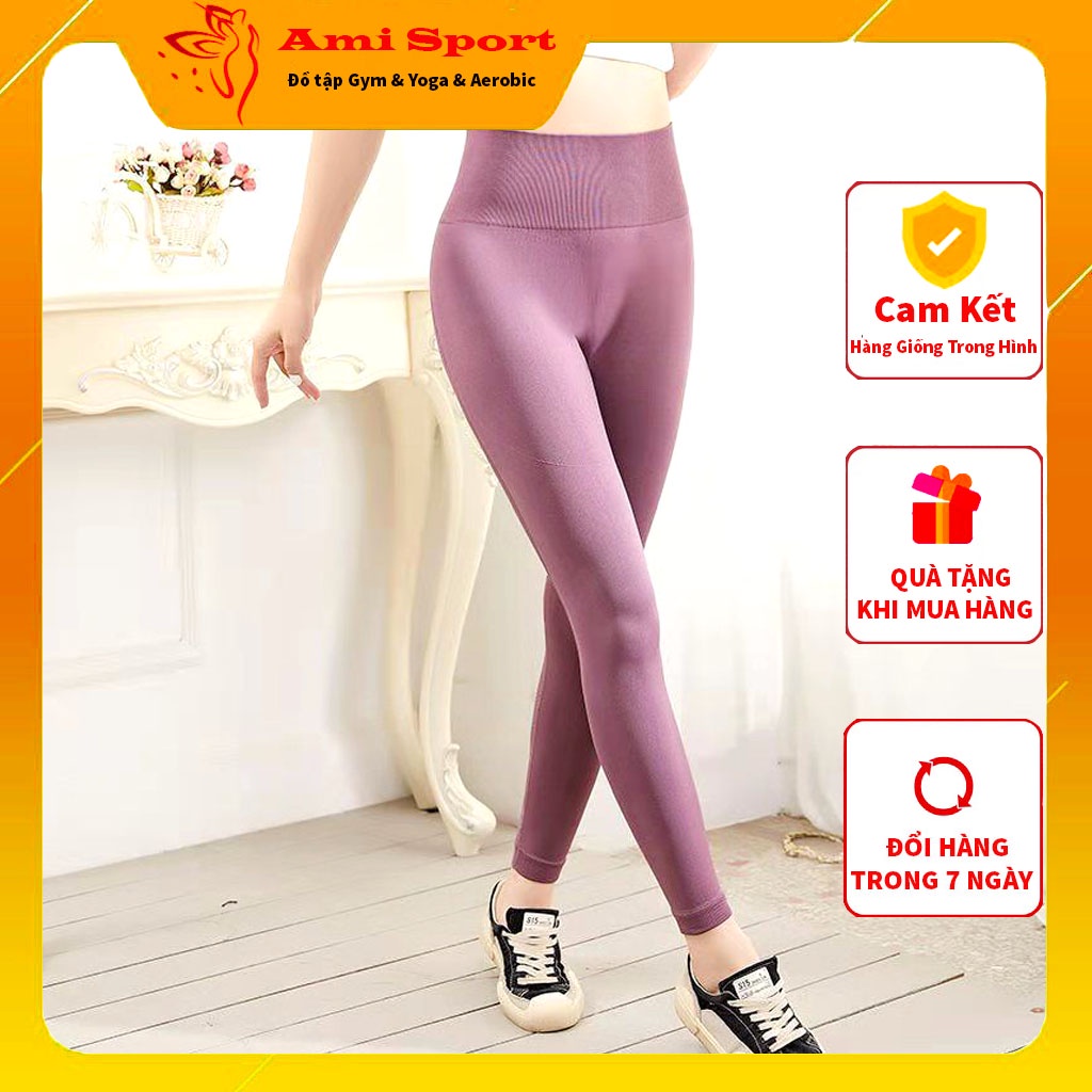 Quần legging tập gym nữ, nâng mông tôn dáng, vải co giãn thoải mái Free Size B05