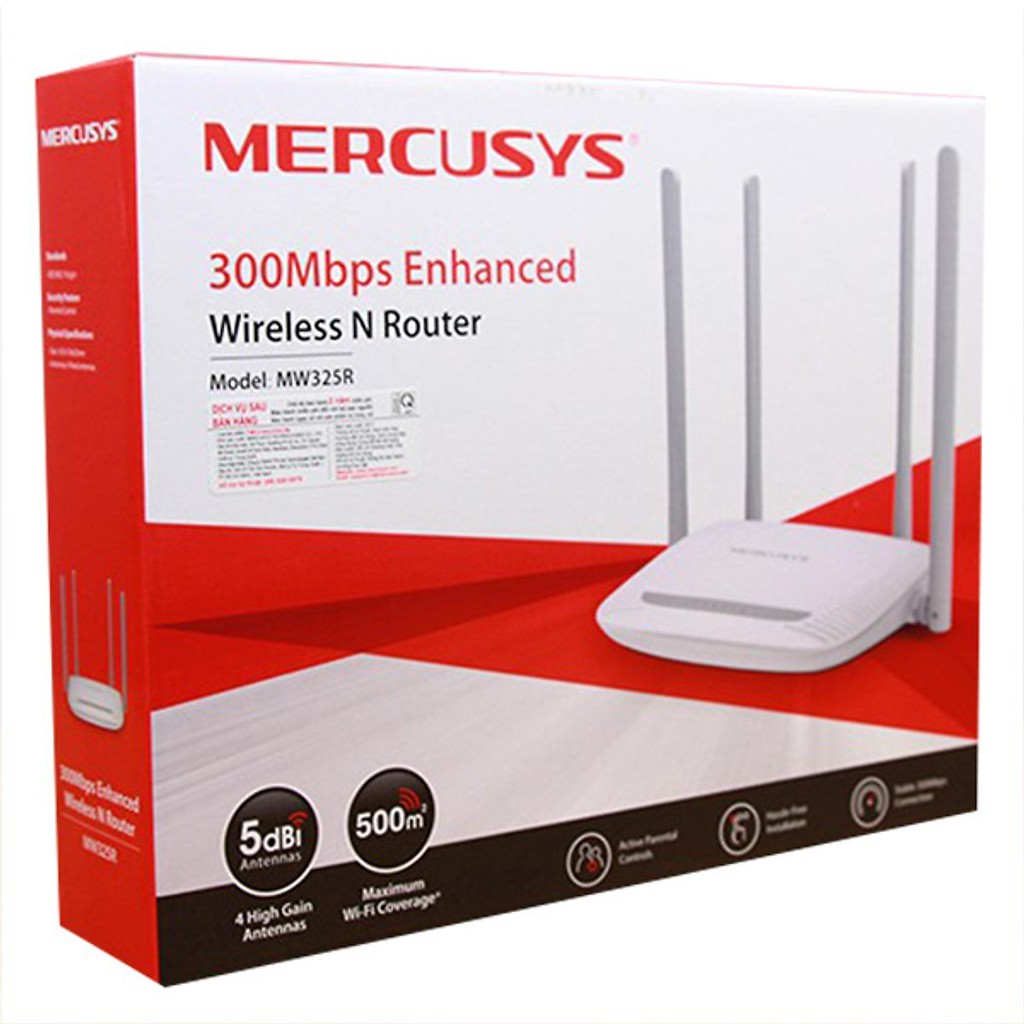 Bộ Phát Wifi (Router Wifi) Mercusys MW325R 300Mbps (Wifi 4 Ăng ten - 4 cổng ) - Hàng Chính Hãng