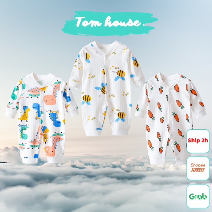 Body liền thân dài tay cho bé trai, bé gái sơ sinh 100% cotton xuất Hàn 𝟏𝟔𝐁𝐃𝐃