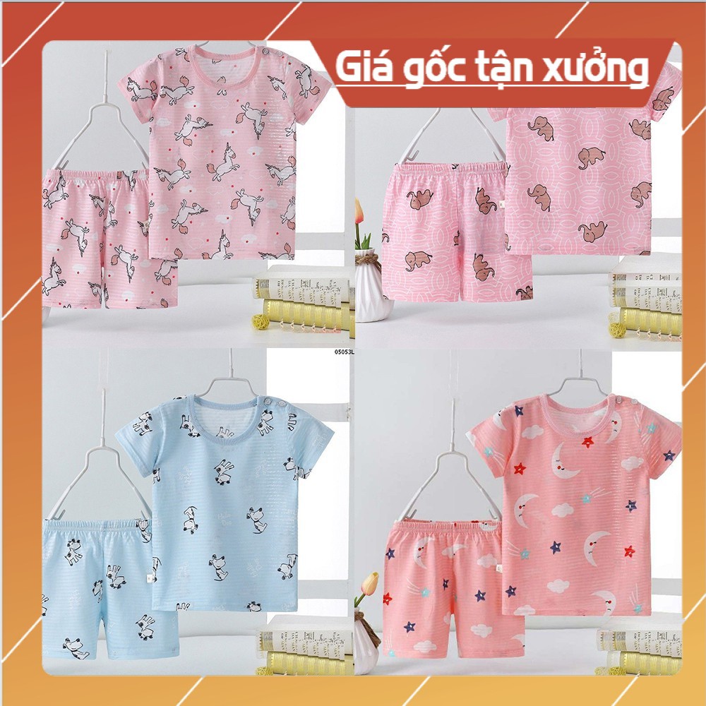 Bộ Quần Áo Xuất Nhật Sợi Tre Ngắn Tay Cho Bé Sơ Sinh (3-5kg)