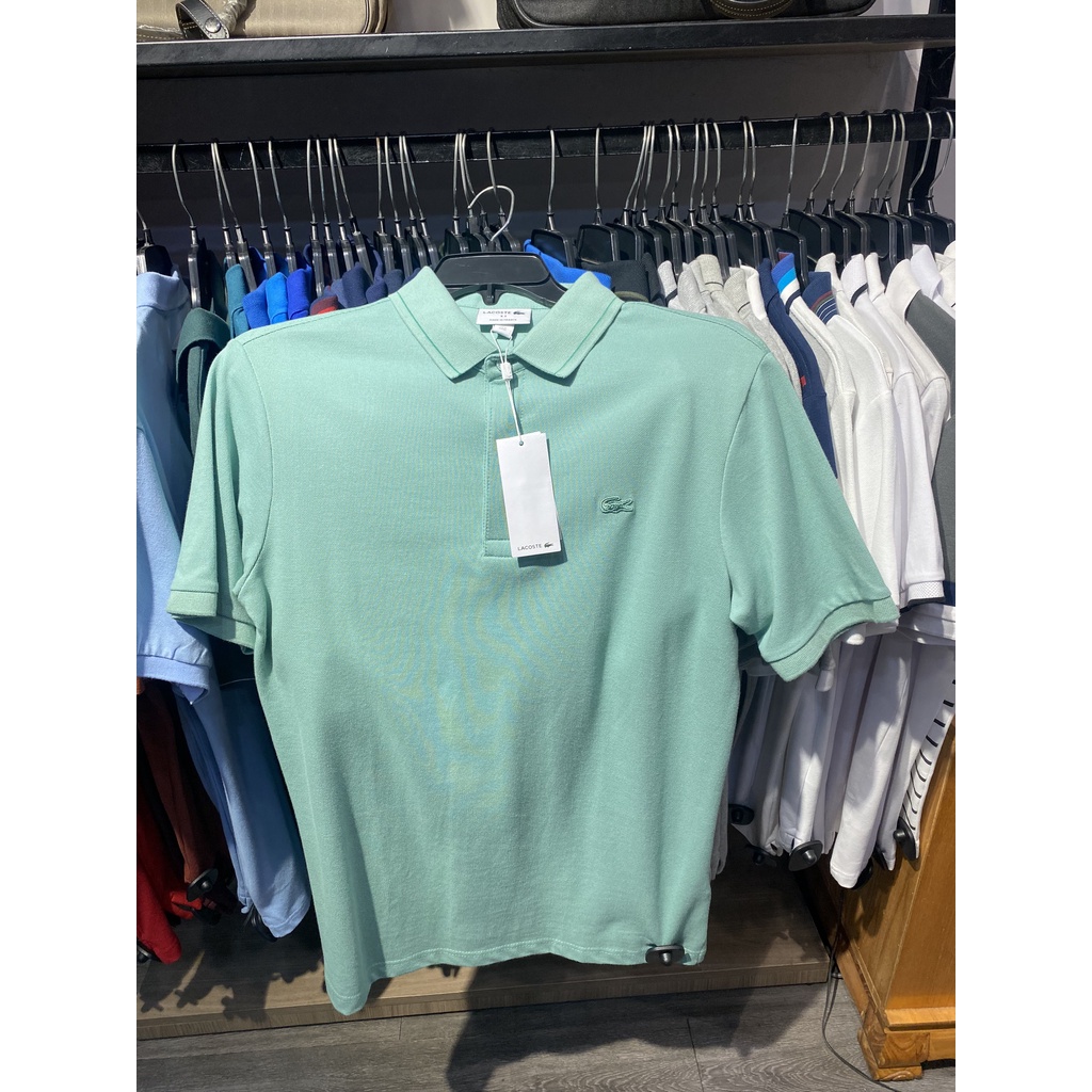 Áo Thun Nam Polo Form Regular LACOSTE TRƠN VIỀN CỔ GIẤU NÚT Made in France vải da cá sấu mịn mát cực xịn 3 Màu