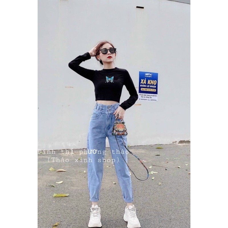 ÁO CROPTOP THÊU BƯỚM av