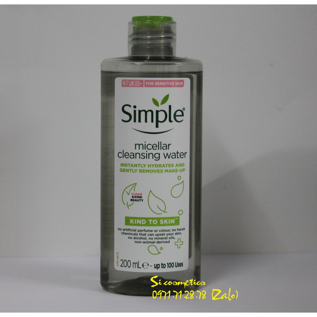 Nước tẩy trang Simple Kind to Skin Micellar Cleansing Water