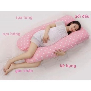 combo Gối bầu Gobaba, Gối chữ U chất vải cotton lụa Hàn Quốc mát mẻ không nóng bichphuong