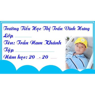 20 nhãn vở đặt theo yêu cầu