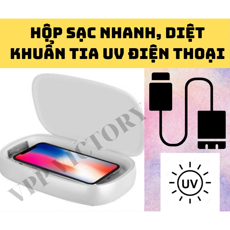Hộp sạc khử trùng tia UV điện thoại Momax Q.Power UV-Box UV Sanitizing Box kèm sạc nhanh không dây