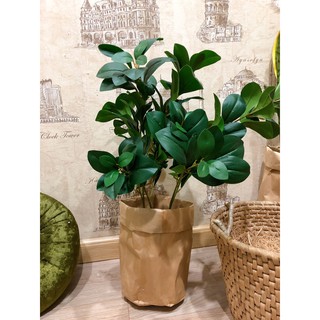 Cây giả- cây trà xanh 70cm kèm chậu