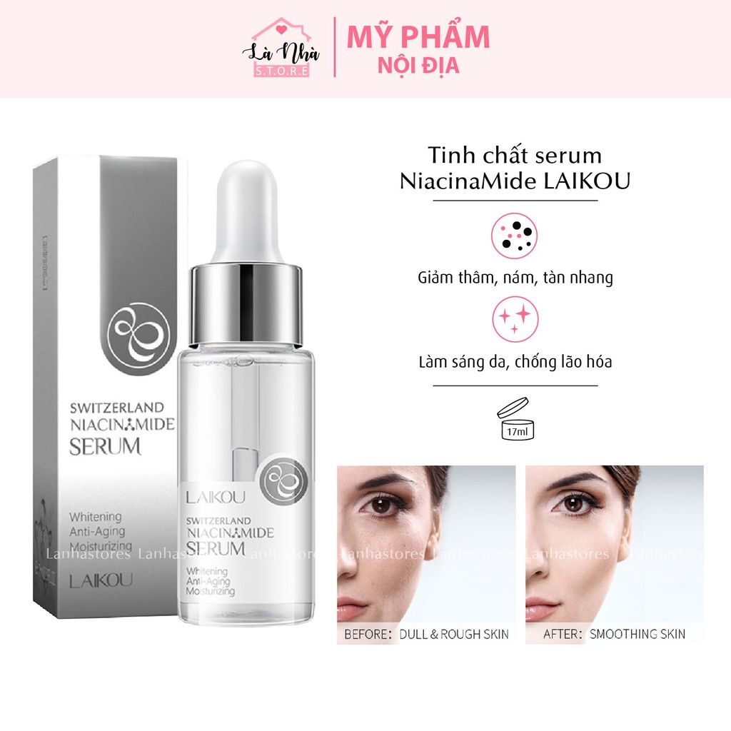 Serum Dưỡng Da Mặt LAIKOU Chứa Tinh Chất Hoa Anh Đào Vitamin C-Vàng 24K-Axit Hyaluronic-Cây Trà Dưỡng Ẩm