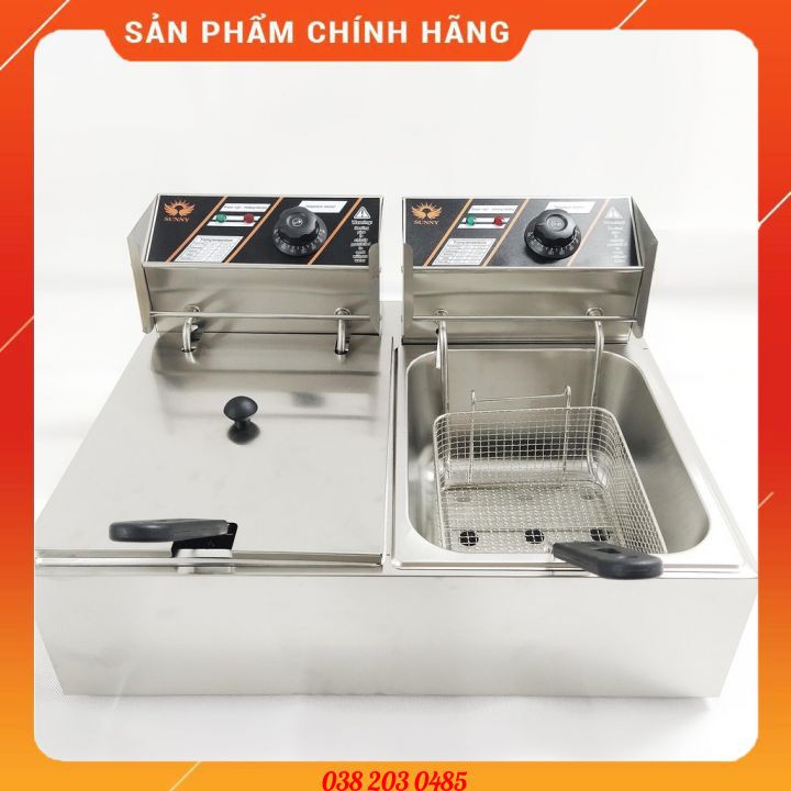 [BẢO HÀNH 1 NĂM] Bếp chiên công nghiệp, Bếp điện, bếp chiên nhúng, bếp chiên dầu đôi 2 bếp.