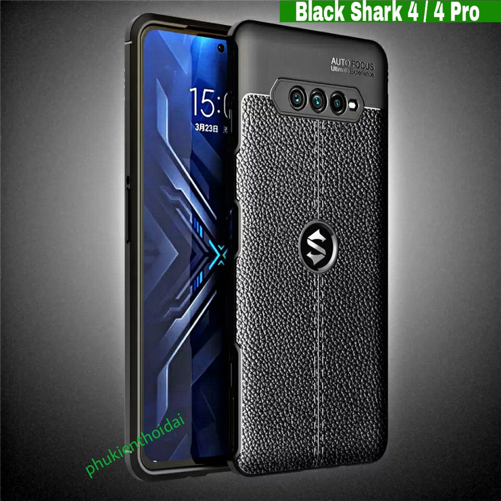 ỐP LƯNG BLACK SHARK 4 / 4 PRO / 4S VÂN DA AUTO FOCUS CHỐNG MỒ HÔI VÂN TAY