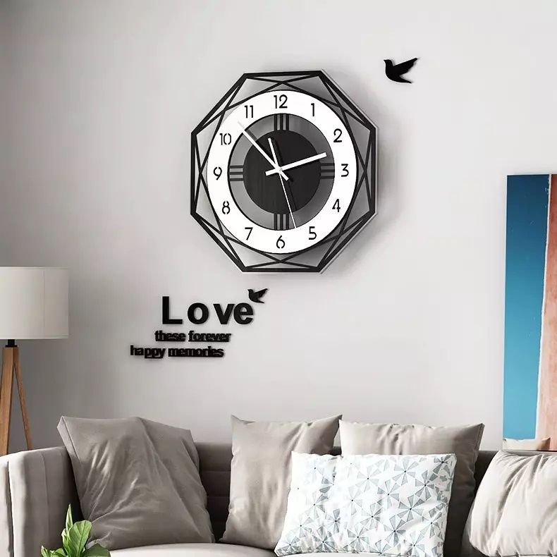 Đồng hồ treo tường ☘️KHÔNG CẦN KHOAN TƯỜNG ☘️ Trang trí phòng khách sang trọng ☘️ Tặng kèm pin và bộ kim thay thế ☘️