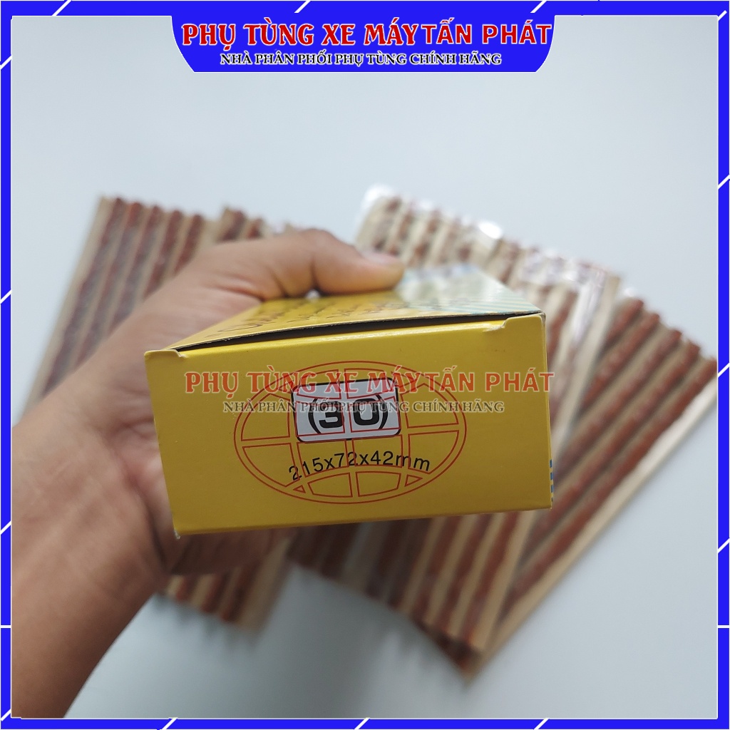 1 Hộp 6 Miếng Keo 20cm Hãng Tawan Đài Loan Vá Dùi Vá Lụi Vá Rút Lốp Không Săm (Combo N