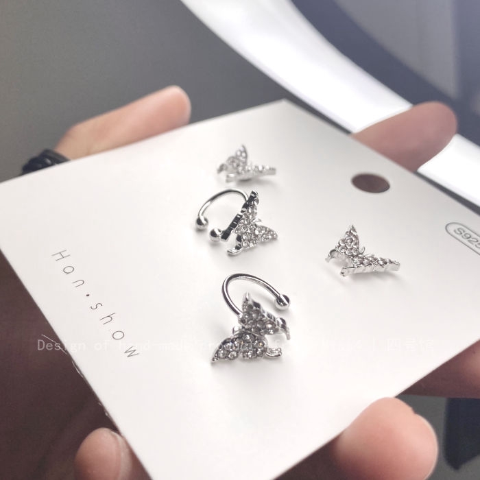 Bông Tai Hình Bướm Đính Đá Xinh Xắn Cho Nữ