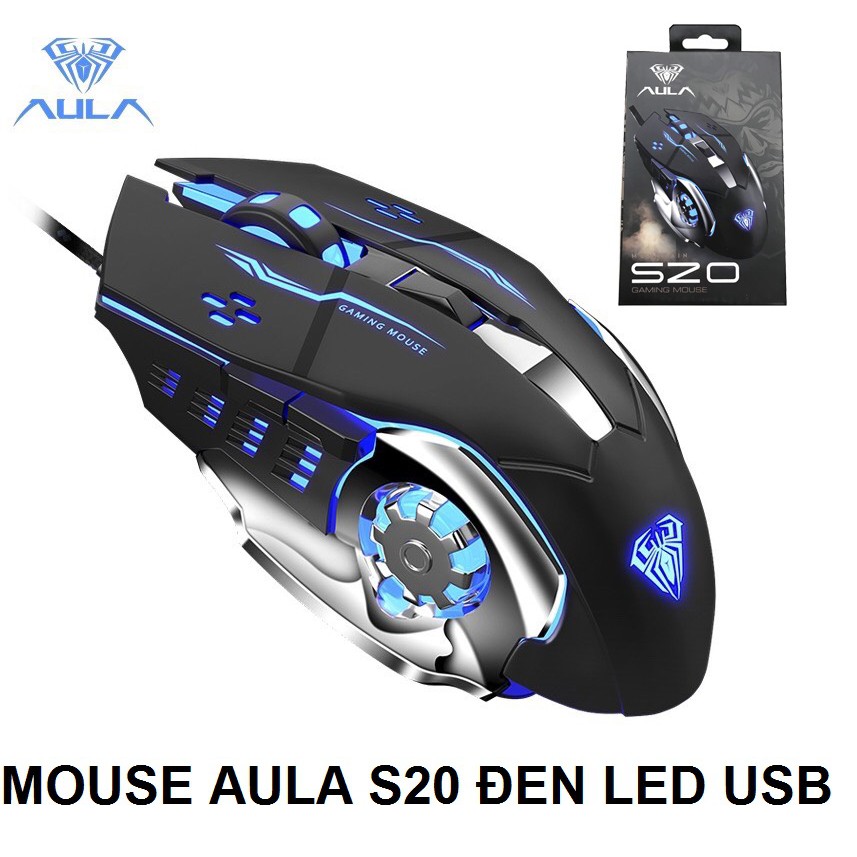 CHUỘT QUANG GAMING CÓ DÂY AULA S20 ĐEN LED USB, CHUỘT CHÍNH HÃNG