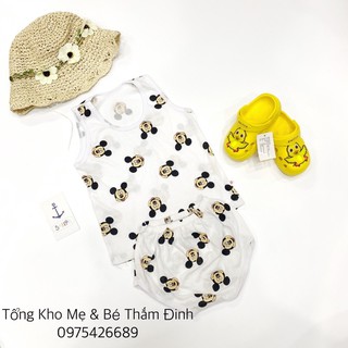 Set 5 bộ đồ sát nách chip cotton giấy cho bé từ 0-12kg