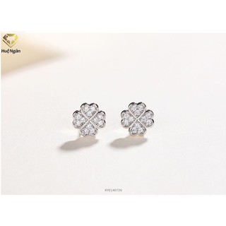 Bông tai bạc Ý 925 Huệ Ngân - Cỏ bốn lá may mắn RYE140726