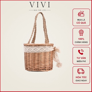 Túi Xách Mây Tre Đan Thủ Công ViVi - Giỏ Mây Đi Pic Nic Đi Biển Cực Đẹp [Clip & Ảnh thật]