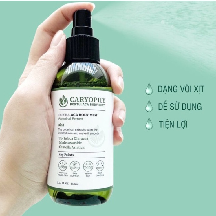 [Hàng Công Ty] Caryophy Portulaca Body Mist - Xịt Toàn Thân Giảm Mụn Và Thâm 150ml