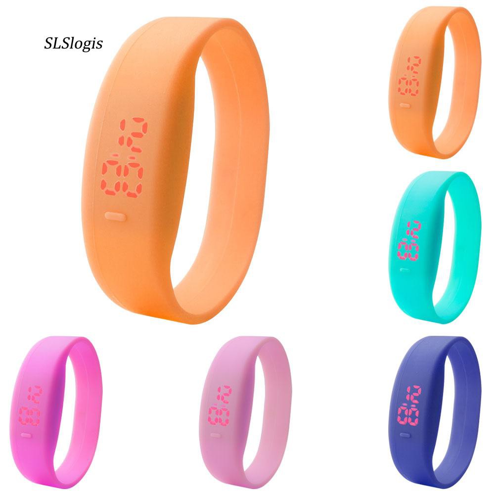 Đồng hồ điện tử màu trơn Unisex dây đeo silicon thể thao | BigBuy360 - bigbuy360.vn
