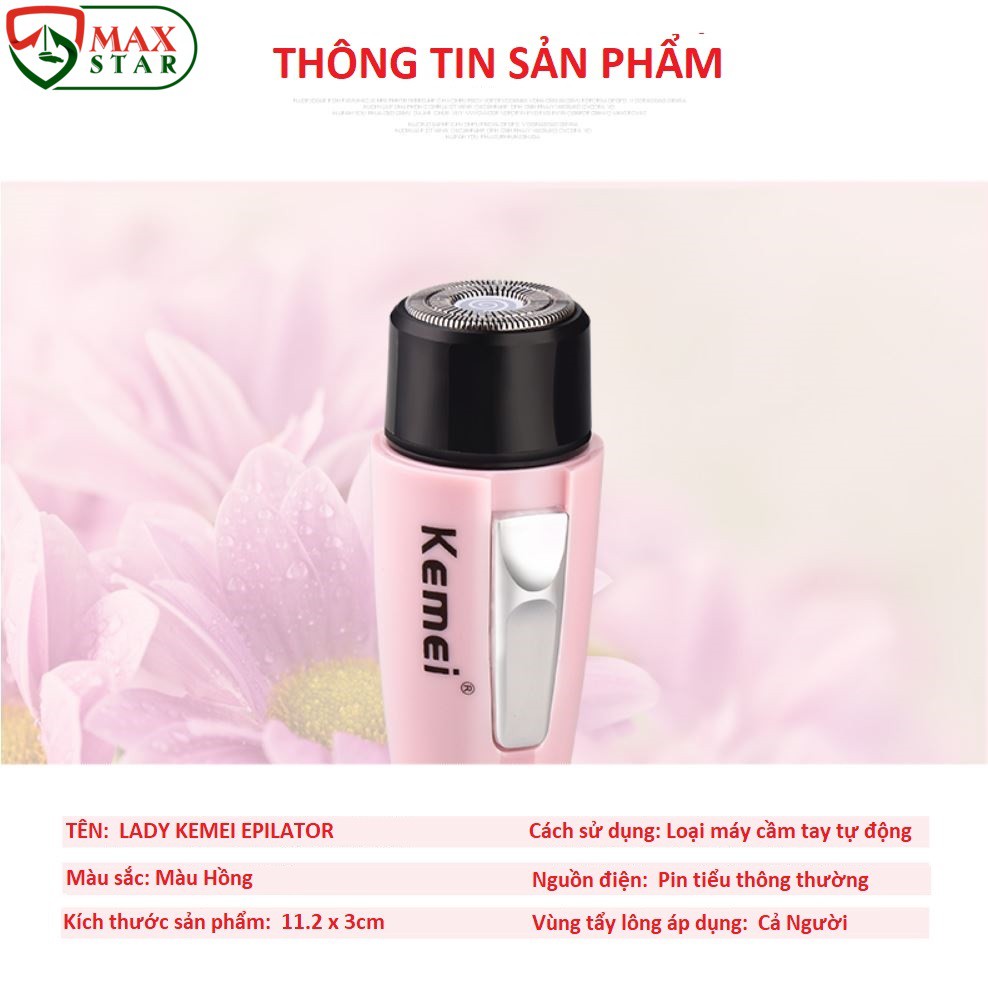 Máy cạo lông toàn thân mini chính hãng KEMEI Máy cạo lông vùng kín lông mày lông nách lông mặt lông mũi ✅