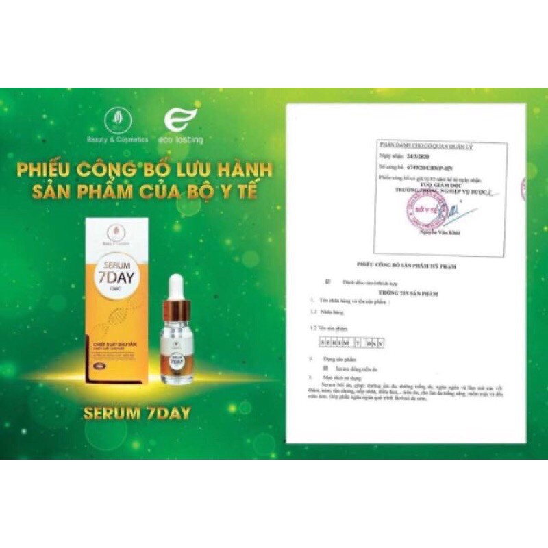 hàng chính hãng - Huyết Thanh Truyền Trắng - Serum 7 Day Olic