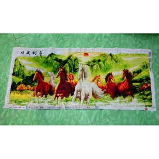 Tranh thêu chữ thập thành phẩm mã đáo thành công kt 1m60*70