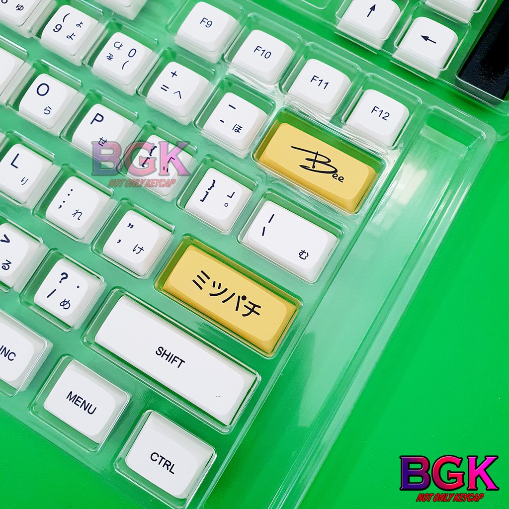 Bộ Keycap XDA PBT 137 Phím Honey Bee Chú ong mật Cực Đẹp in Dye-Sub Font chữ to ( hỗ trợ layout 61 64 87 104 108 Phím )