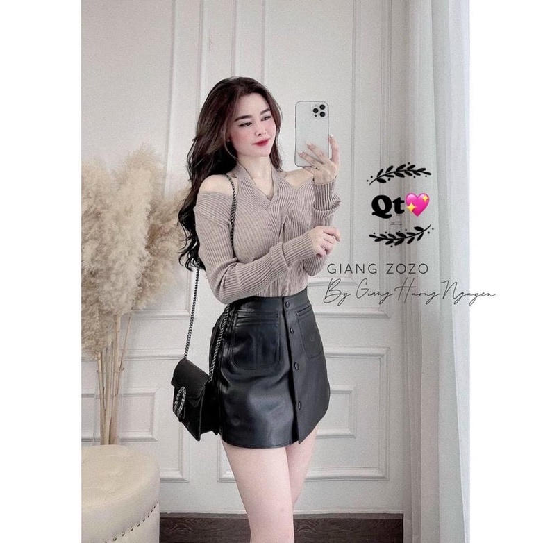 Xả hàng - Áo len cổ xoắn dáng ôm dài tay hàng L1 co giãn AL1703 - NhiNhi Shop