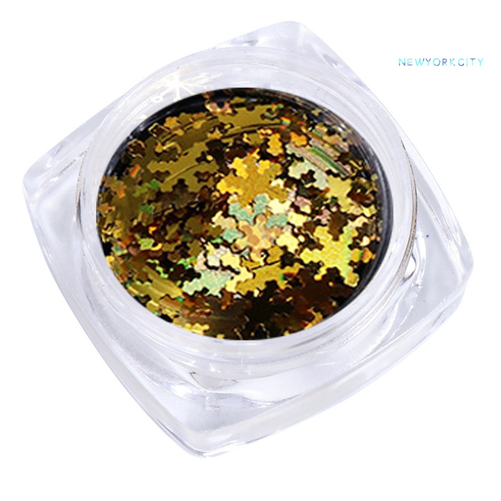 1 Hộp Hạt Kim Sa Hình Bông Tuyết 3D Siêu Mỏng Trang Trí Móng Tay Giáng Sinh