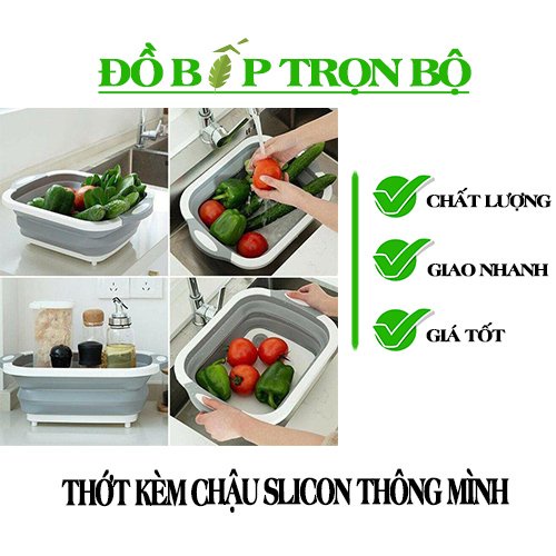 Thớt Đa Năng Kèm Chậu Gấp Gọn 2 IN 1 Tiện Dụng, Thiết Kế Thông Minh Kiểu Dáng Sang Trọng Tiện Lợi Size To