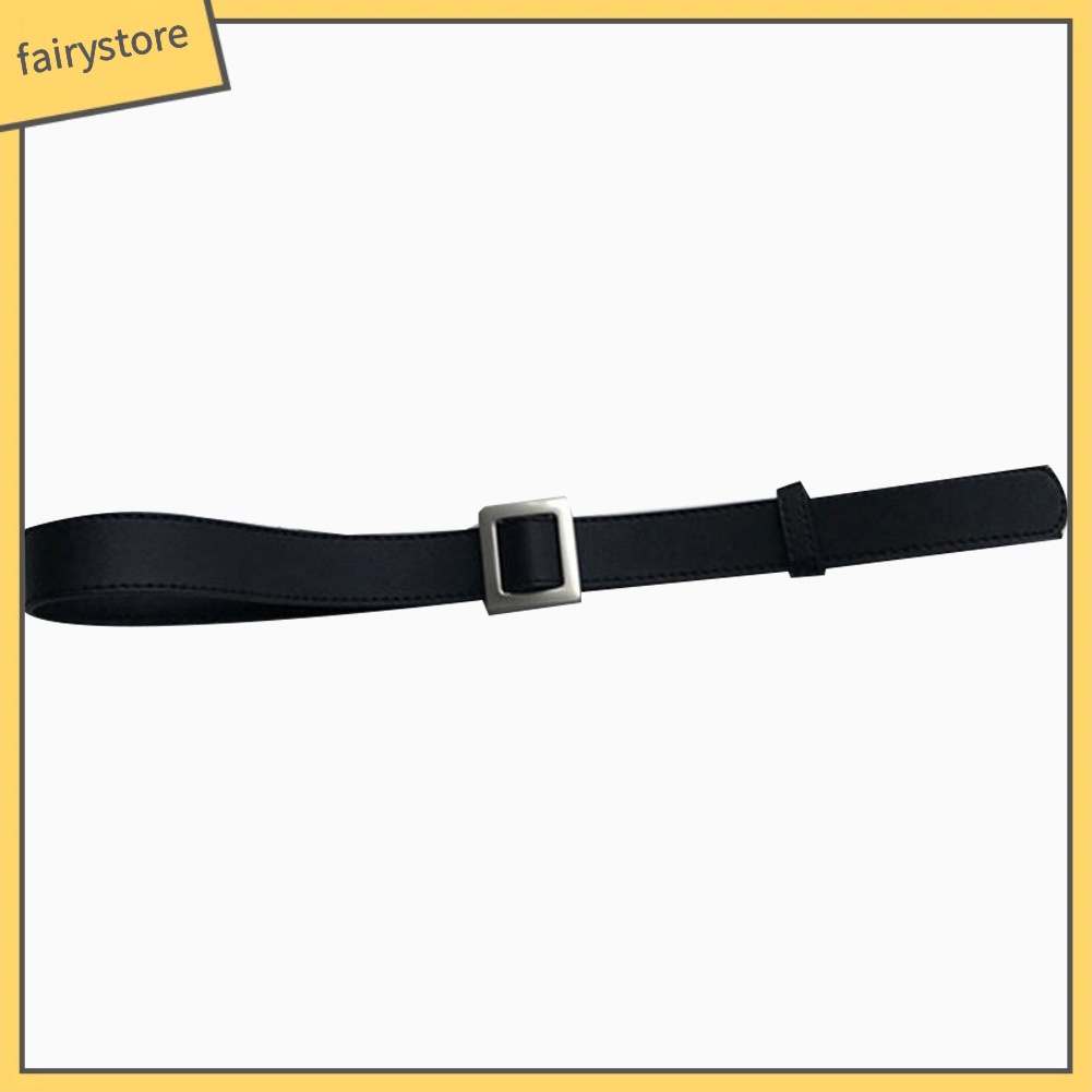 Thắt Lưng Giả Da Phối Khoá Kim Loại Độc Đáo Cho Nữ