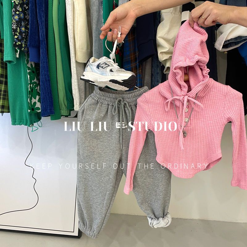 Set Áo Hoodie Và Quần Dài Dáng Rộng Thời Trang Xuân Thu Cho Bé Gái