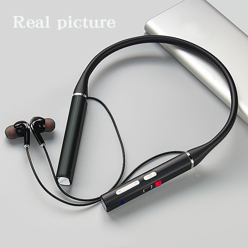 【2023 Free Shipping+10%Cashback】Tai Nghe đeo Cổ Tai nghe không dây âm thanh stereo 100 giờ có thẻ và micro tiện dụng
