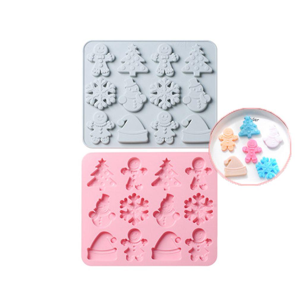 Khuôn Silicone Cấp Thực Phẩm Làm Bánh Kẹo Hình Người Tuyết DIY