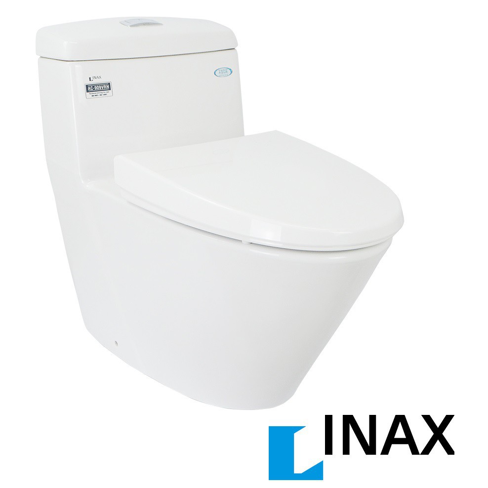 Bàn cầu 1 khối cao cấp INAX AC909VRN, công nghệ Aqua ceramic, nắp rơi êm, 2 nhấn tiết kiệm nước, bảo hành 10 năm