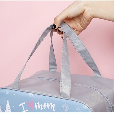 Túi đựng cơm cỡ lớn Family cao cấp có 4 lớp lót cách nhiệt, chống thấm, túi đựng thức ăn giữ nhiệt size 28x19x19cm