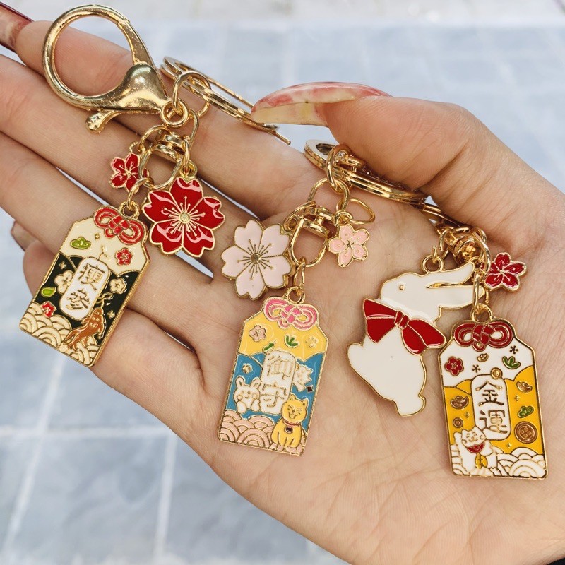 Móc khoá Túi phước Omamori kim loại - MK13 (Được chọn màu)