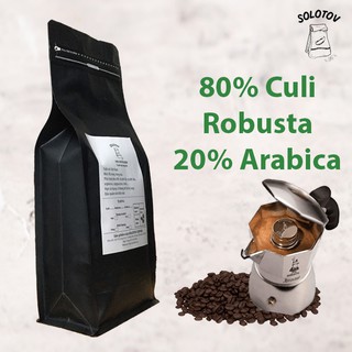 Cà phê 80% hạt Culi Robusta và 20% hạt Arabica rang mộc pha phin pha máy - SoloTov Coffee