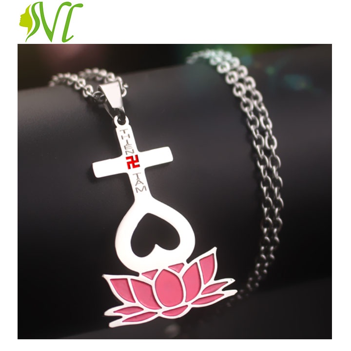 Dây chuyền titan Thiên Tâm đế hoa sen phật không đen dị ứng sài nước thỏa mái