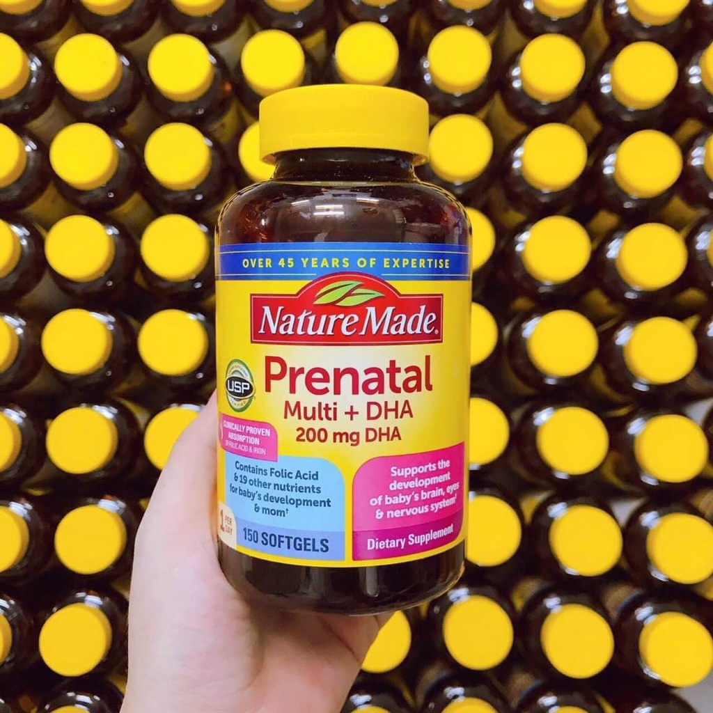 Vitamin tổng hợp cho bà bầu Nature Made Prenatal Multi + DHA - Vitamin của Mỹ, 150 viên Healthy Care Extaste