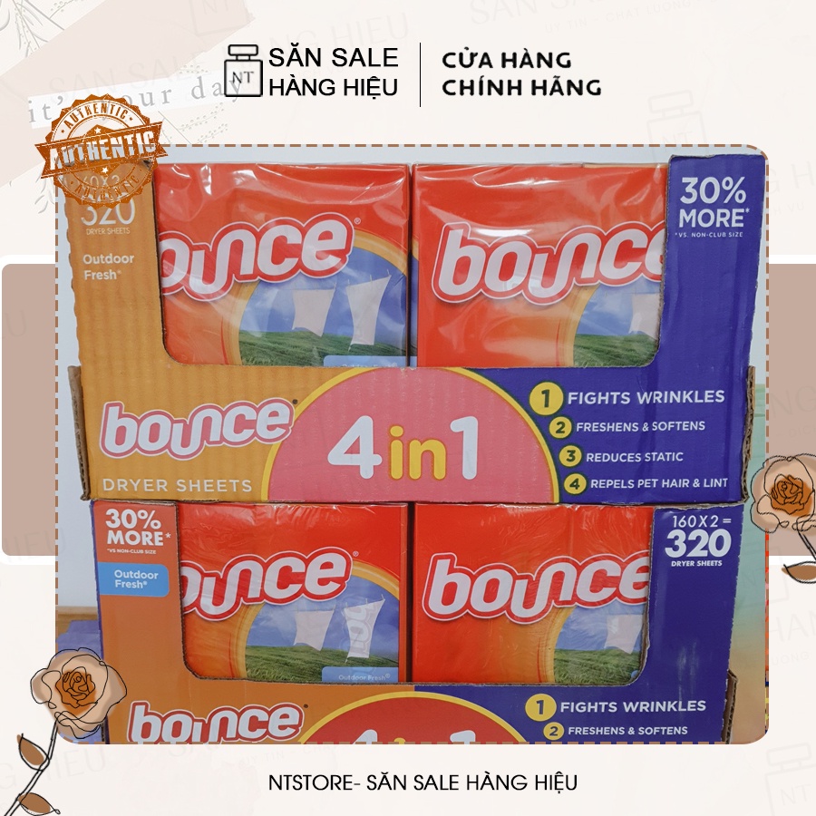 Giấy thơm quần áo Bounce của Mỹ 320 tờ