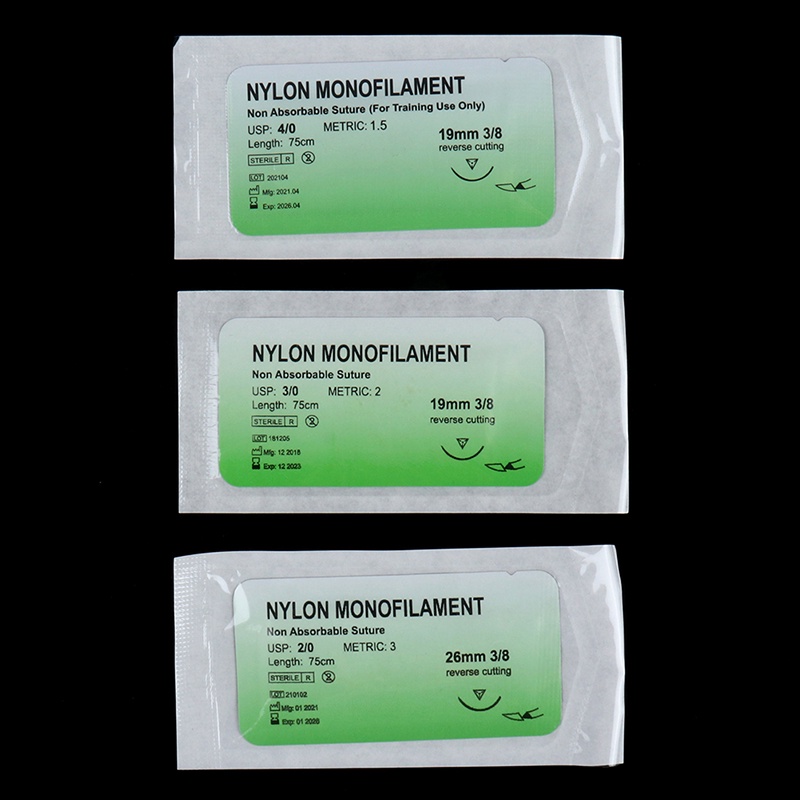 Set 6 Cuộn Chỉ Y Tế 2 / 0 3 / 0 4 / 0 Sợi Nylon Không Làm Tổn Thương Da