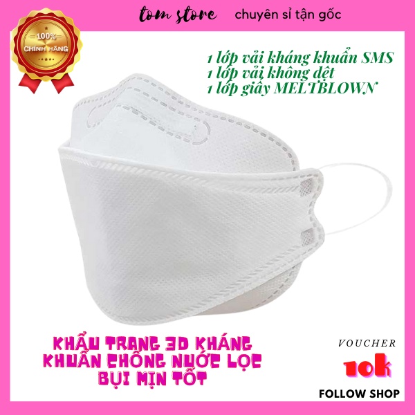 Khẩu trang 4 lớp chống nước kháng khuẩn tốt lọc 95% bụi bẩn