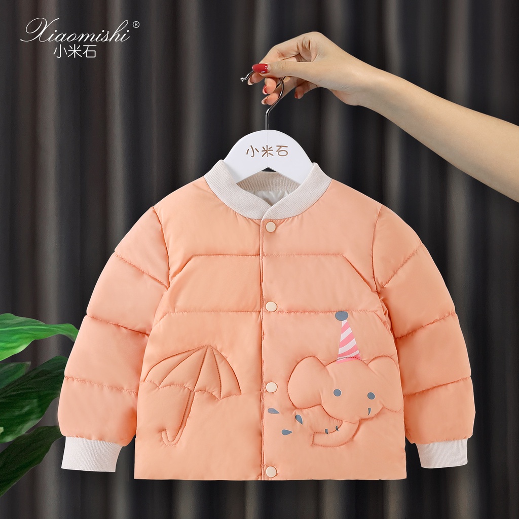 Áo khoác phao Cotton dày dặn thời trang mùa đông cho bé gái 4-6 tuổi