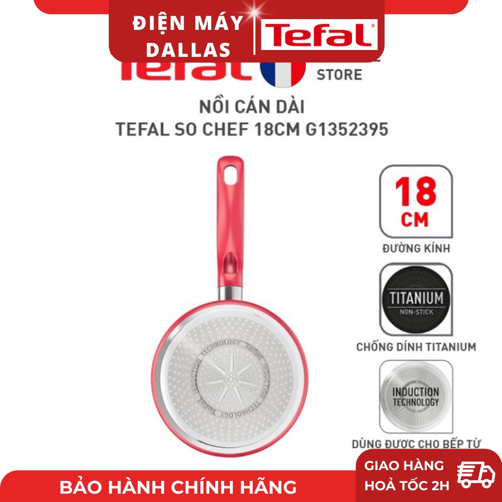 Nồi cán dài - quánh Tefal So Chef 18cm - Hàng Chính Hãng
