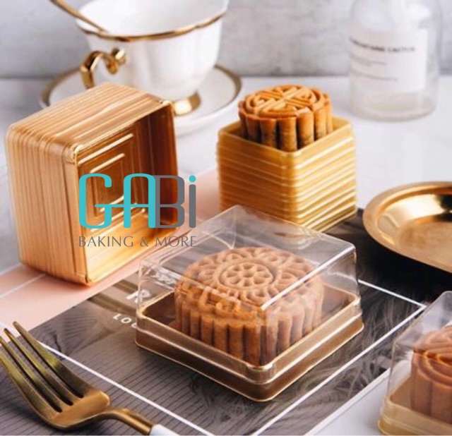 50-100 hộp nhựa nắp trong đựng bánh trung thu 100g