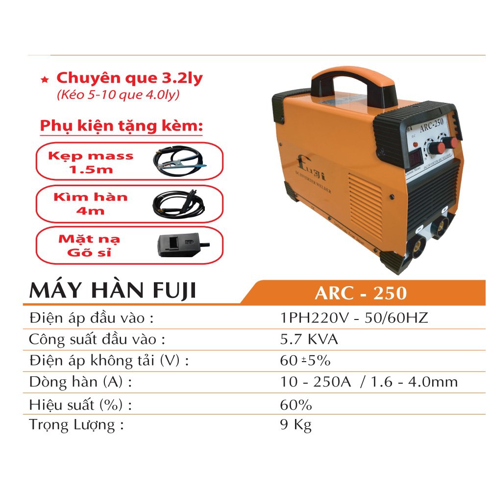 MÁY HÀN QUE ĐIỆN TỬ MINI FUJI ARC-250 - Hàng Chính Hãng 100%