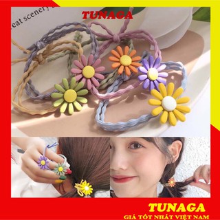 Dây chun/dây chun đôi cột tóc hoa cúc nhiều màu qcl1 siêu xinh dễ thương cực bền