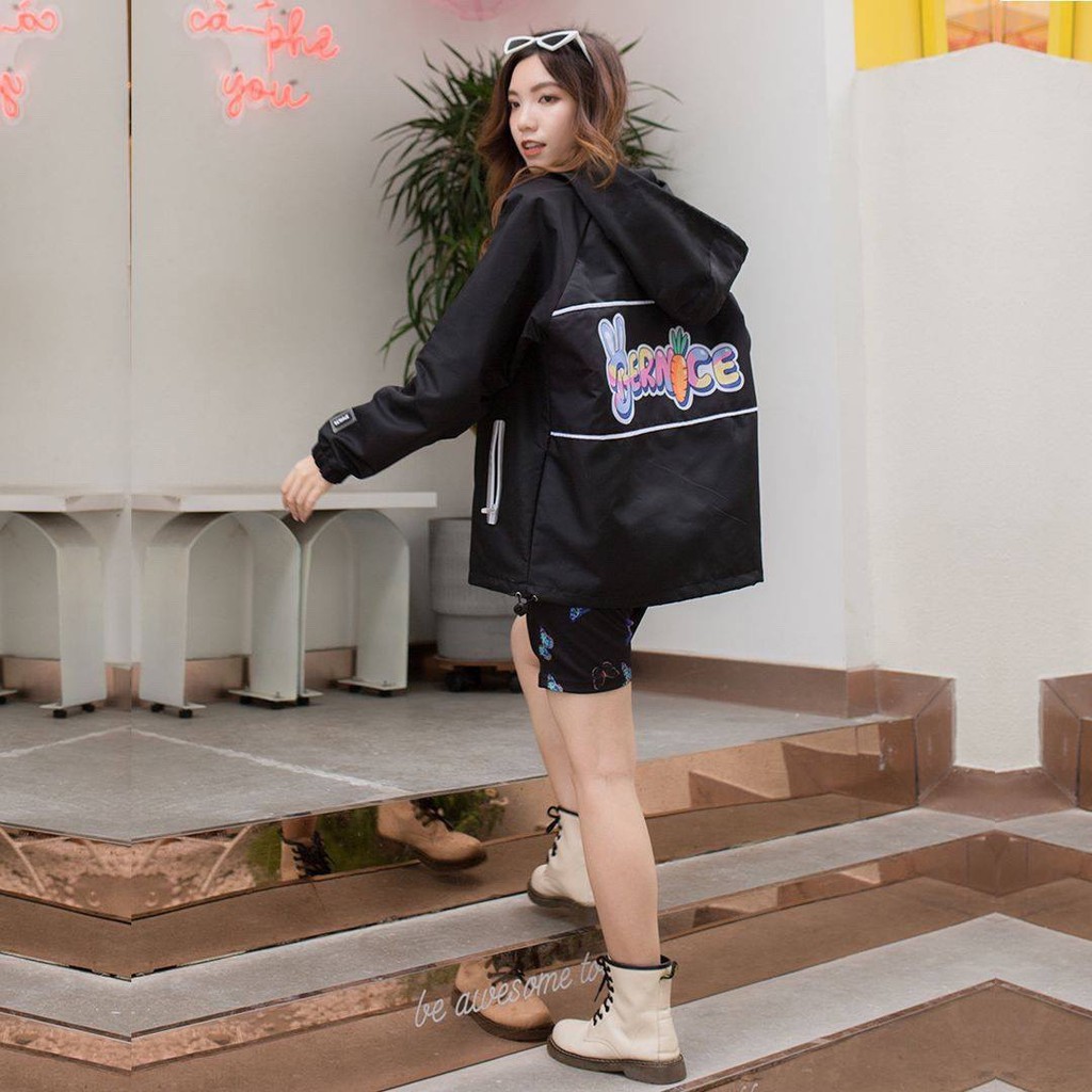 Áo khoác Bernice Carrot Đen Phản Quang