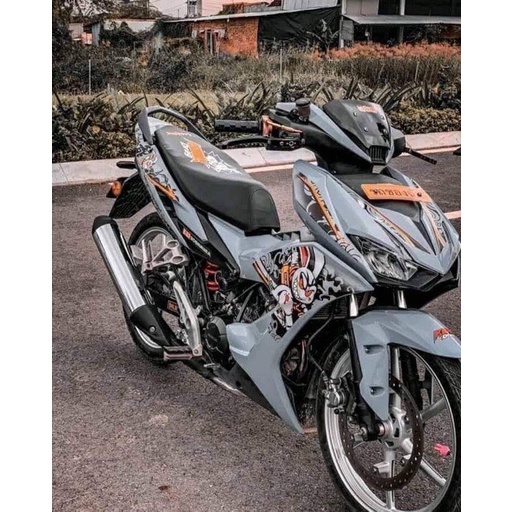 Tem trùm Winner X ♦♦ xám xi măng họa tiết, độ dán team decal xe thiết kế rẻ đẹp theo yêu cầu